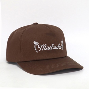Gorras de Béisbol Personalizadas con Logotipo Bordado, de Algodón Marrón Transpirable, Ajustables, Casuales de Playa, de 5 Paneles con Cierre a Presión para Hombre, Buena Venta - Product Image 3