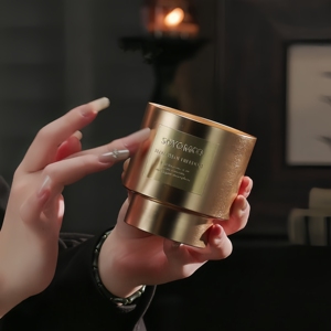<span class=keywords><strong>Bougie</strong></span> d'aromathérapie de luxe <span class=keywords><strong>en</strong></span> métal, personnalisée, <span class=keywords><strong>en</strong></span> métal noir plaqué, avec cire de soja et mèche multiple parfumée - Product Image 1