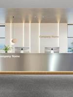 Bureau de réception multifonctionnel moderne en marbre et MDF, idéal pour les entreprises, les salons de beauté, les caisses, les hôtels, les clubs et les bars