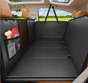 Sarung Jok Mobil Anjing PU Lipat Tahan Air Anti Gores Jaring Hewan Model Hammock 2 Sabuk Pengaman Bahan Oxford - Product Image 1