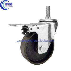 Pengxing колеса для роликовых De Fierro 3 дюймов чугун чай тележка на колесиках из металла с колесами, винтажная, Поворотное Колесо с замком воздействию высоких температур ролики - Product Image 2