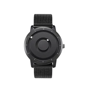 Relógio masculino pulseira de silicone, relógio de pulso fecho magnético quartz à prova d'água