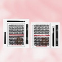 Kit Bulu Mata Palsu Travel Lash Clusters, Portable, Ramah Pemula, Termasuk Aplikator, Ukuran Tas Makeup, Grosir Bulu Mata