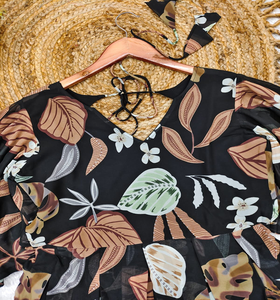 ชุดเดรสดวงอาทิตย์ของผู้หญิงฤดูร้อนที่สง่างามลายดอกไม้เสื้อคล้องคอยาวถึงพื้นพิมพ์ดิจิตอลปาร์ตี้งานแต่งงานของขวัญที่สมบูรณ์แบบ - Product Image 1