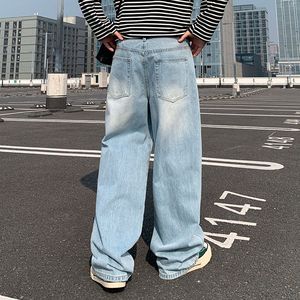 <span class=keywords><strong>Jeans</strong></span> <span class=keywords><strong>Larghi</strong></span> Stile Americano di Lusso per Uomo, Marca Trendy, Pantaloni <span class=keywords><strong>Lunghi</strong></span> a Gamba Dritta Effetto Vissuto - Product Image 3