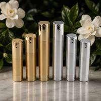 Flacon pompe sans air métallique de qualité supérieure 10ml 15ml 20ml 30ml pour emballage cosmétique de luxe (lotion, sérum, essence) – Marque privée