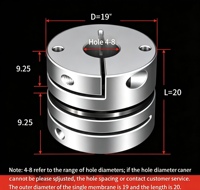Accouplement de type Oldham élastique simple/double en alliage d'aluminium à diaphragmes superposés flexibles pour moteur servo et entraînement à vis à billes OEM