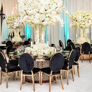 Ghế cưới bằng thép không gỉ mạ vàng cao cấp, lưng tựa bằng da, có thể xếp chồng, dùng cho khách sạn, tiệc ngoài trời, căn hộ, lễ tân - Product Image 5