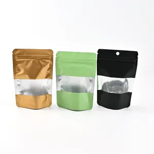Direct Selling Custom Design Color Clear Window Food Grade Pakket Zipocked Stand Up Pouch Plastic Zak Voor Thee Pakket