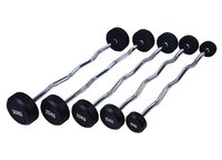 Haltères de musculation OEM 15kg 20kg avec revêtement en caoutchouc, barre droite, haltères fixes, haltères de force à tête ronde pour la gym et le fitness