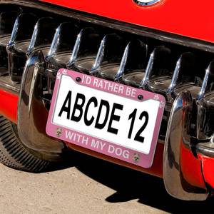 Cadres de <span class=keywords><strong>plaque</strong></span> d'immatriculation personnalisés de haute qualité pour animaux de compagnie accessoires de voiture mignons Je préfère être avec mon chien cadre de <span class=keywords><strong>plaque</strong></span> d'immatriculation personnalisé - Product Image 5