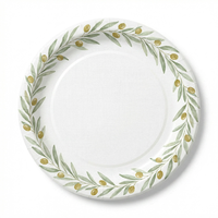 Assiettes en papier compostables écologiques de 7/9 pouces, résistantes à l'eau et aux coupures, jetables et robustes pour un usage quotidien