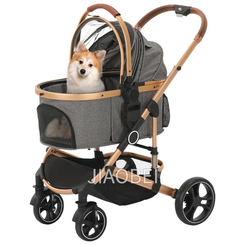 Pet Stroller Dog Cat Cage Carrier Travel Pushchair Foldable 3 in 1 Seat Pet Trolley