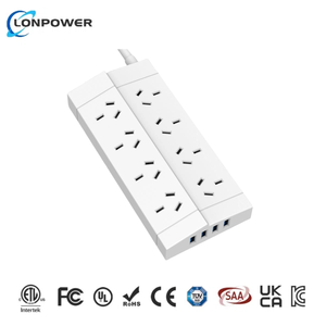 8 콘센트 BS 서지 프로텍터 4 USB 충전 맞춤형 멀티 익스텐션 영국 표준 플러그 전원 스트립 - Product Image 2