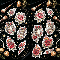 Autocollants de tatouage temporaires personnalisés, imperméables, faux tatouages personnalisés pour femmes, corps et visage