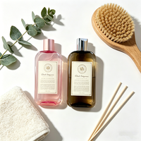 Bouteille plate en PET rose doré de luxe de 250 ml avec bouchon à disque pour shampoing, lotion, huile corporelle, emballage cosmétique esthétique minimaliste