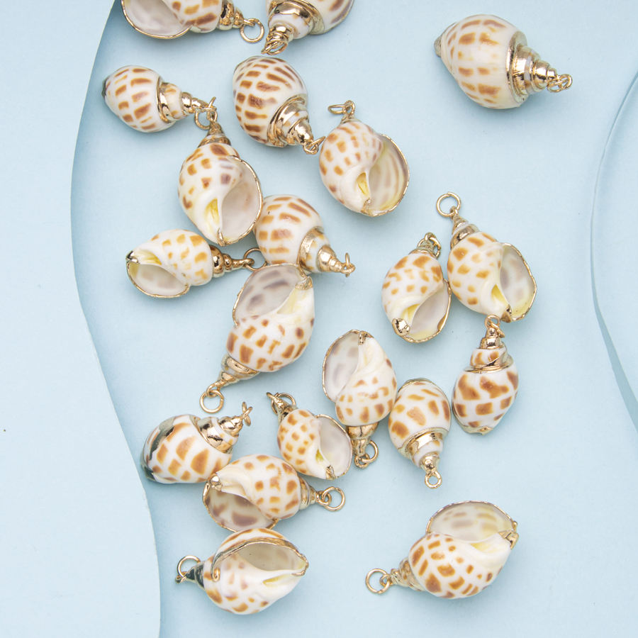 ナチュラルコンクシェル アワビシェル ペンダント DIYアクセサリー