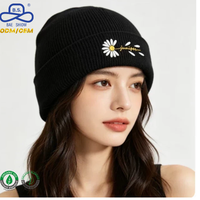 Gorro de Punto con Puño, Logotipo Bordado Personalizado, Gorro de Invierno Cálido de Acrílico, Gorro de Esquí Unisex para Exteriores