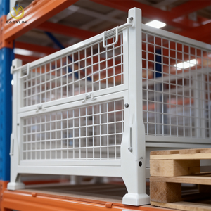 כלוב אחסון מכולות מחוטי פלדה מגולוונים עמידים במיוחד של Easylink עם סגירה אופקית נשלפת - Product Image 3