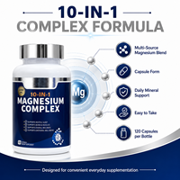 OEM/ODM Capsules de complexe de magnésium 10-en-1, 120 capsules, complément alimentaire en marque privée