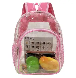 Concerts Metro Airport Stadium Check Fashionable Eye-catching Lightweight Girls Schoolbag Transparent PVC Backpack