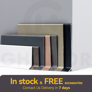 <span class=keywords><strong>Plinthe</strong></span> décorative murale en métal aluminium <span class=keywords><strong>noir</strong></span>, haute qualité, 60mm 80mm 100mm 120mm de hauteur, moulure longue durée - Product Image 5