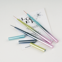 Pinceaux de nail art à manche acrylique dégradé tricolore anti-acétone, réglables 0-20 mm, pour la personnalisation de la longueur des cheveux, avec logo personnalisé