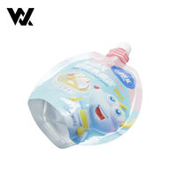 Pochettes souples personnalisées imprimées de qualité alimentaire 80g 250ml 300ml en forme de purée de fruits avec bec verseur en aluminium et petit bec verseur