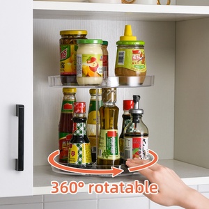 Kitchen Storage Turntable for Cabinet Lazy <b>Rotating</b> Storage Shelf <b>Spice</b> <b>Rack</b> Food-grade <b>Rotating</b> Shelf Transparent Storage Box - Product Image 3