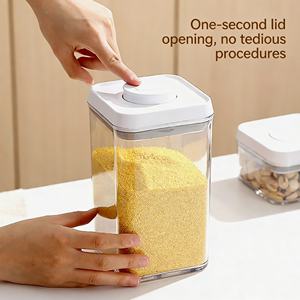 Nouveaux contenants hermétiques pour aliments, <span class=keywords><strong>bocaux</strong></span> à fermeture rapide par pression, en plastique alimentaire, <span class=keywords><strong>bocaux</strong></span> de rangement pour la cuisine avec design empilable - Product Image 3