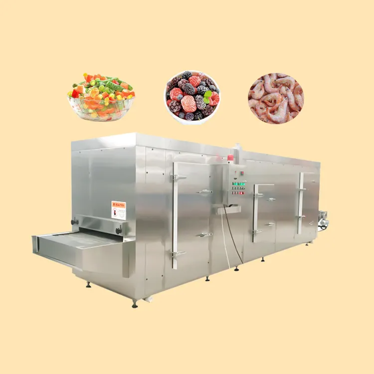 AICN high quality automatic frozen okra air blast iqf quick freezer tunnel machine strawberries