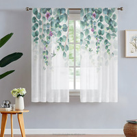 Rideaux Voilages Floraux – Lot de 2 Panneaux – Élégants Rideaux en Mousseline Imprimés Fleurs Jaunes Printanières pour Chambre ou Salon