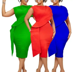 <strong>2026</strong> New <strong>Turkey</strong> Fashion Career Dress for Women Elegant Casual Bodycon Slim Dress With Ruffles Office Lady Work Dress 2 Buyers - Product Image 1