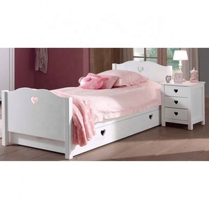 Matte White Kids Modern Girl Youth Bedrooms Furniture Wooden Children Girls <strong>Single</strong> Sleeping <strong>Floor</strong> <strong>Bed</strong> - Product Image 1