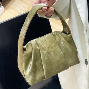 New Chinese style satin cowhide crossbody bag for women, retro and fashionable mini cloud handbag - Product Image 5
