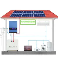 Vmaxpower 5KVA الهجين الشمسية منزل نظام الطاقة الشمسية أنظمة 10KW شبكة عزل الحرارة نظام الطاقة مع بدون بطارية MPPT العاكس