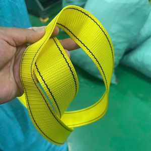 Correa de Poliéster de 4.2cm, Capacidad de Carga de 2 Toneladas, Amarilla con Doble Franja, Alta Resistencia, Cinta de Amarre para Carga Pesada - Product Image 1