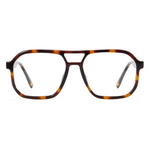 Montura <span class=keywords><strong>De</strong></span> <span class=keywords><strong>gafas</strong></span> <span class=keywords><strong>De</strong></span> acetato para Hombre y mujer, <span class=keywords><strong>De</strong></span> doble puente para piloto Lentes ópticas, <span class=keywords><strong>graduadas</strong></span> - Product Image 1