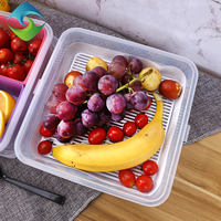 Boîte à bento en plastique PP double couche colorée de nouvelle conception, boîte à lunch portable pour fruits avec poignée, certifiée BSCI