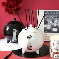 Diffuseur d'arômes vintage pot de rangement en céramique vase créatif décoration de foyer pour la maison ornement impression faciale décor de style personnalisé