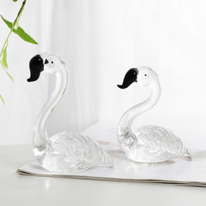 Figurine en verre soufflé à la main, flamant rose, souvenir, décoration artistique artisanale, figurine rose, collection d'animaux, décoration de table, décoration de la maison - Product Image 3