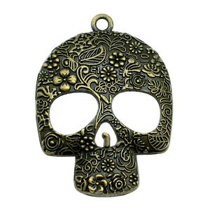Colgante <span class=keywords><strong>de</strong></span> Calavera Floral <span class=keywords><strong>de</strong></span> Azúcar 66x49mm <span class=keywords><strong>de</strong></span> Aleación <span class=keywords><strong>de</strong></span> Zinc Plateado Antiguo para Decoración <span class=keywords><strong>de</strong></span> Altar del Día <span class=keywords><strong>de</strong></span> <span class=keywords><strong>Muertos</strong></span> - Product Image 5