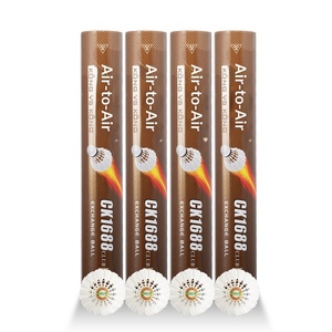 Volants de <span class=keywords><strong>badminton</strong></span> Air-to-air <span class=keywords><strong>en</strong></span> plumes de canard CK1688club, <span class=keywords><strong>double</strong></span> tête, noyau <span class=keywords><strong>en</strong></span> liège sandwich, niveau tournoi professionnel, lot de 12 - Product Image 2