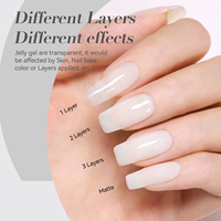 BORN PRETTY 15ml Vernis à ongles gel translucide blanc laiteux, rose nude, neutre, transparent, effet gelée glacée, à retirer par trempage, gel UV