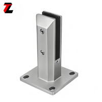 Rampe d'escalier carrée en acier inoxydable poli miroir Tezen avec support de verre, assemblage complet, résistante à la rouille, quincaillerie extérieure DIY