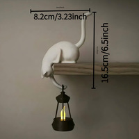 Porte-clés créatif en forme de queue de chat noir, design chat à tête en bas, ornement de décoration intérieure, modèle chinois
