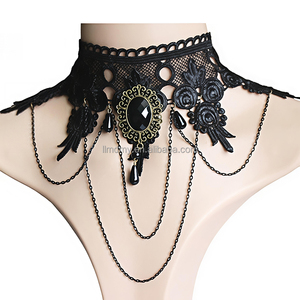 Gargantilla de Encaje Negro Gótico Vintage para Bodas, Gargantilla de Encaje para Damas de Honor, Disfraz de Lencería Erótica, Fiestas Nupciales - Product Image 3