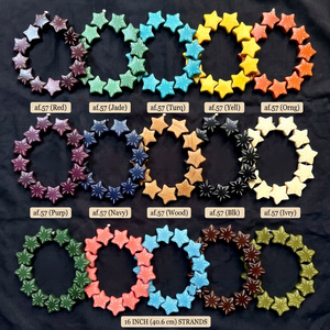 Mezcla de Cuentas de Resina Coloridas al por Mayor |   Cuentas de Resina con Patrón de Cubo Estrellado |   Cuentas para Hacer Joyería al por Mayor, 15 Colores en Caja - Product Image 1