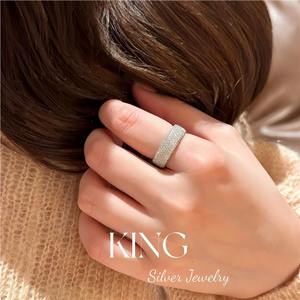 Anillo de Plata de Ley S925 con Diseño de Estrella Micro Pavé, Joyería de Moda Unisex, Regalo - Product Image 3