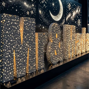 Lettres lumineuses LED ciel étoilé pour enseignes de magasin, lettres lumineuses 3D personnalisées en miroir LED, lettres lumineuses RGB changeantes de couleur - Product Image 2